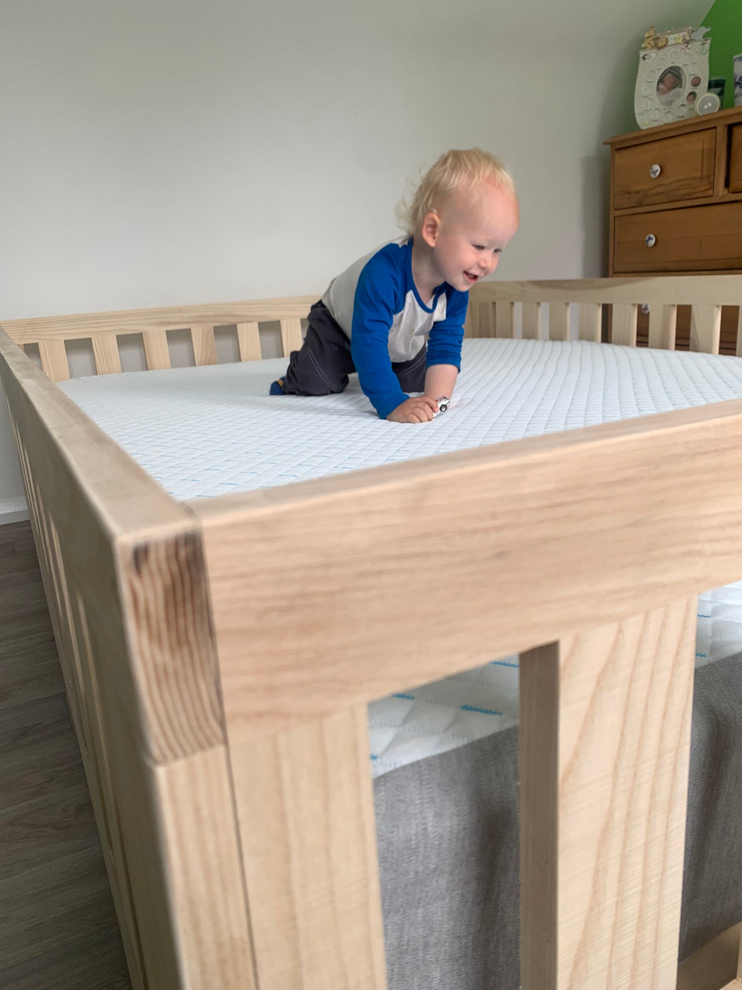 Deposit on a Montessori bed in beech | toddler floor bed | kids bed frame | co-sleeping bed. Made To Order To Your Specification
