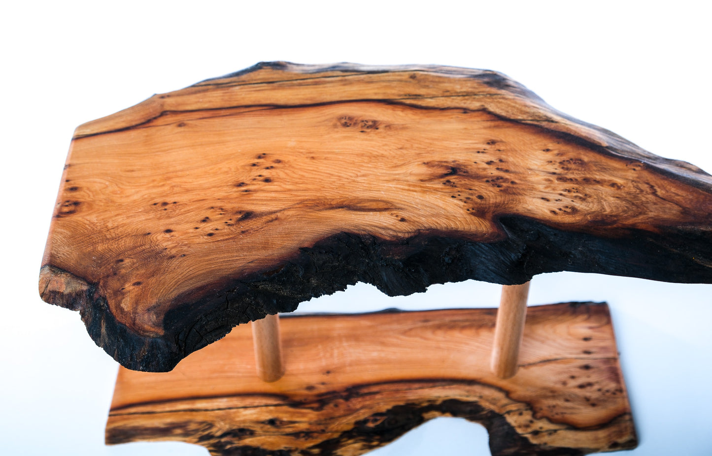 Elm plant stand with natural edge. Waney edge plant stand.