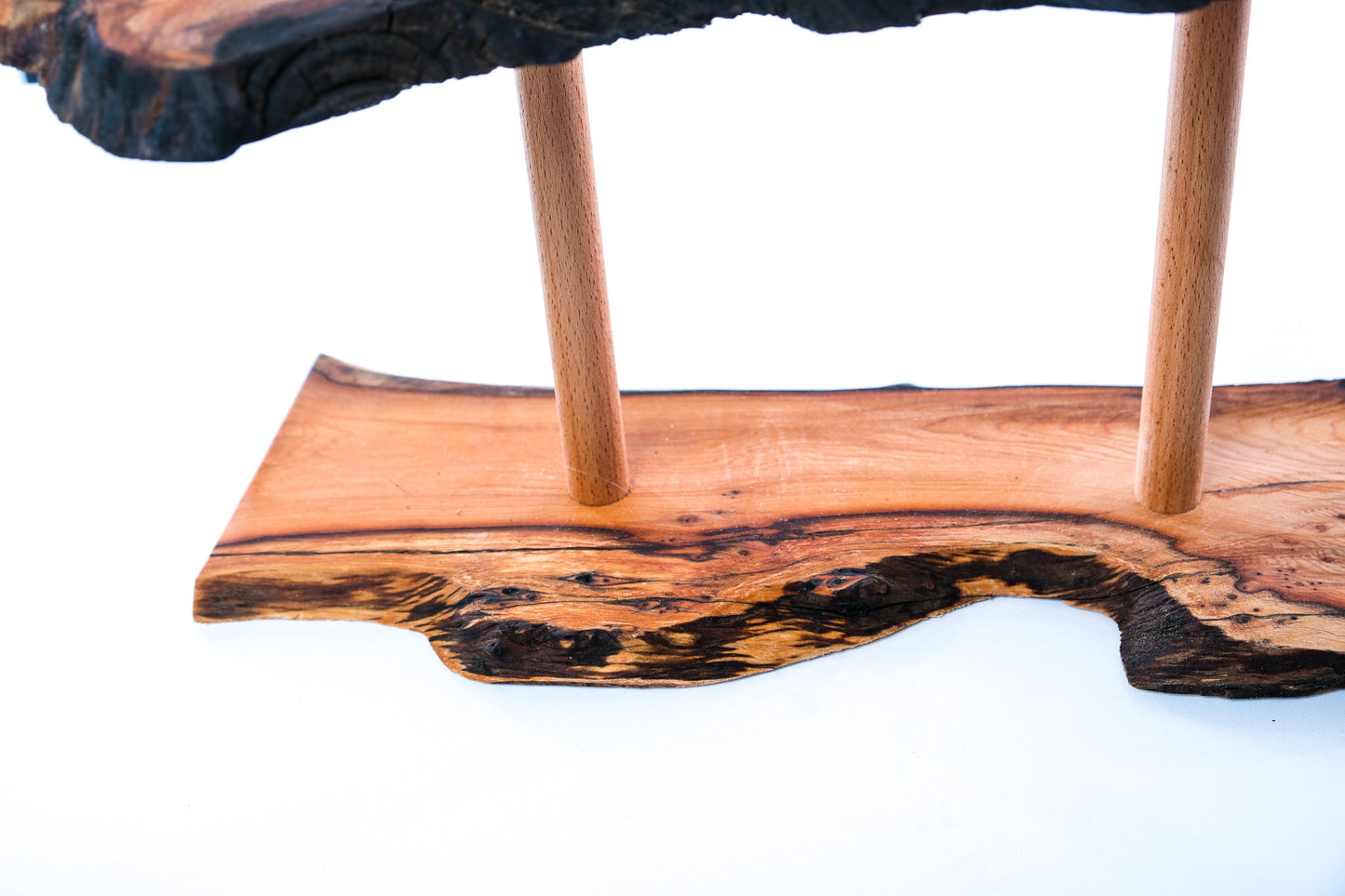 Elm plant stand with natural edge. Waney edge plant stand.