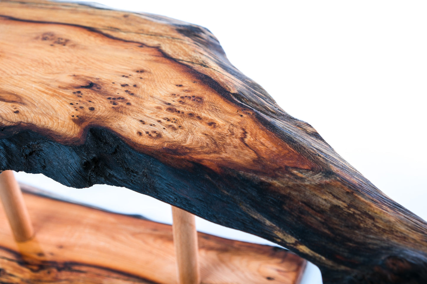 Elm plant stand with natural edge. Waney edge plant stand.
