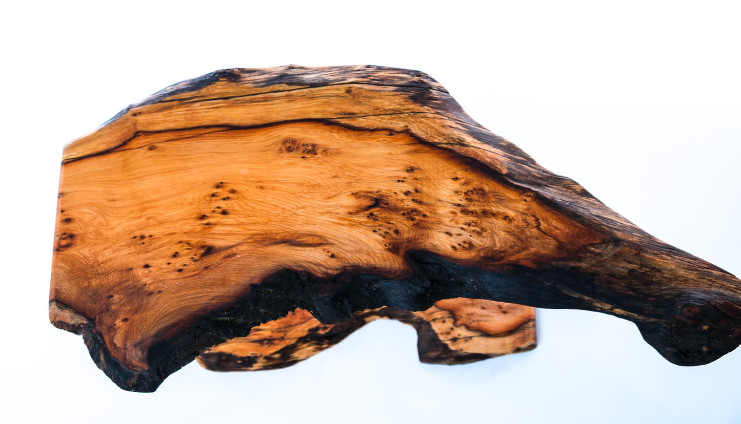Elm plant stand with natural edge. Waney edge plant stand.