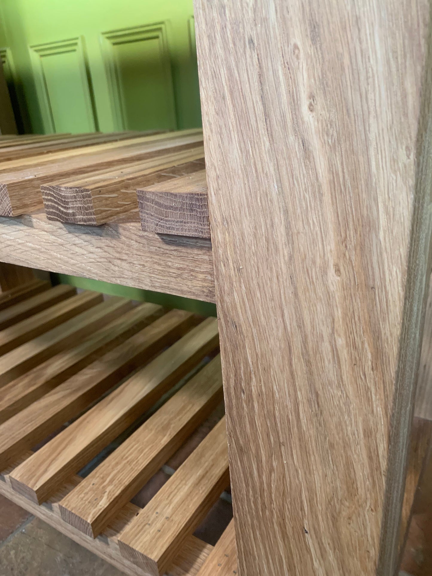 For Barbara: Deposit for the Cottingham Kitchen Island, butchers block, in oak and maple. 1 drawer, 2 shelves, castors.