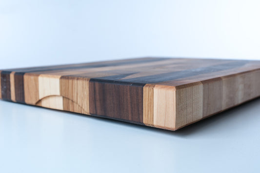 Handcrafted End Grain Butcher Block Cutting Board in Oak, Maple and Walnut - Premium Hardwood Design