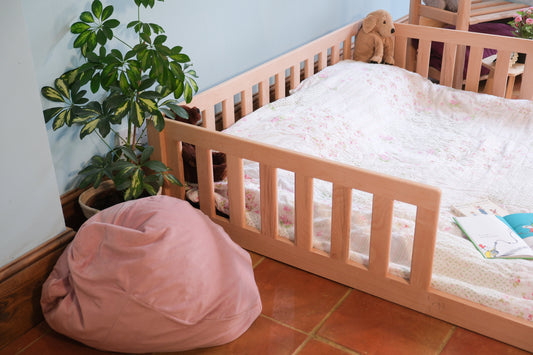 Deposit on a handmade toddler floor bed in beech.  Montessori Style with Safety Rails. UK Made in Beech. Initial deposit.