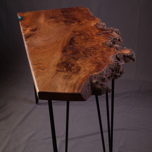 Live edge custom desk with hairpin legs for office or bedroom - Farmhouse Desk, Wooden Console Desk & Table