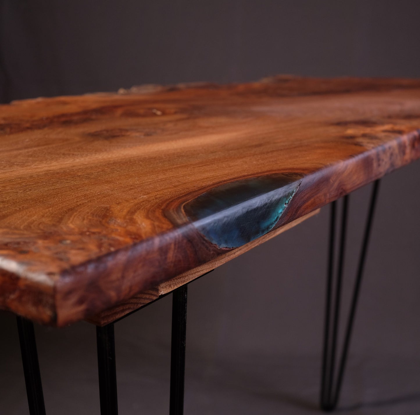 Live edge custom desk with hairpin legs for office or bedroom - Farmhouse Desk, Wooden Console Desk & Table