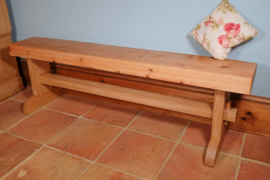 Oak bench with hand-finished peg joints - 110 x 25cm