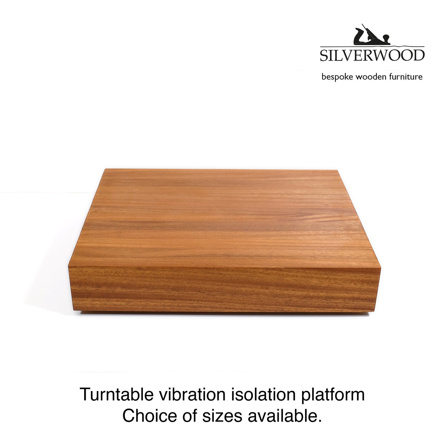 Turntable vibration isolation platform.  Oak, walnut or maple edge grain.  Custom made to order.