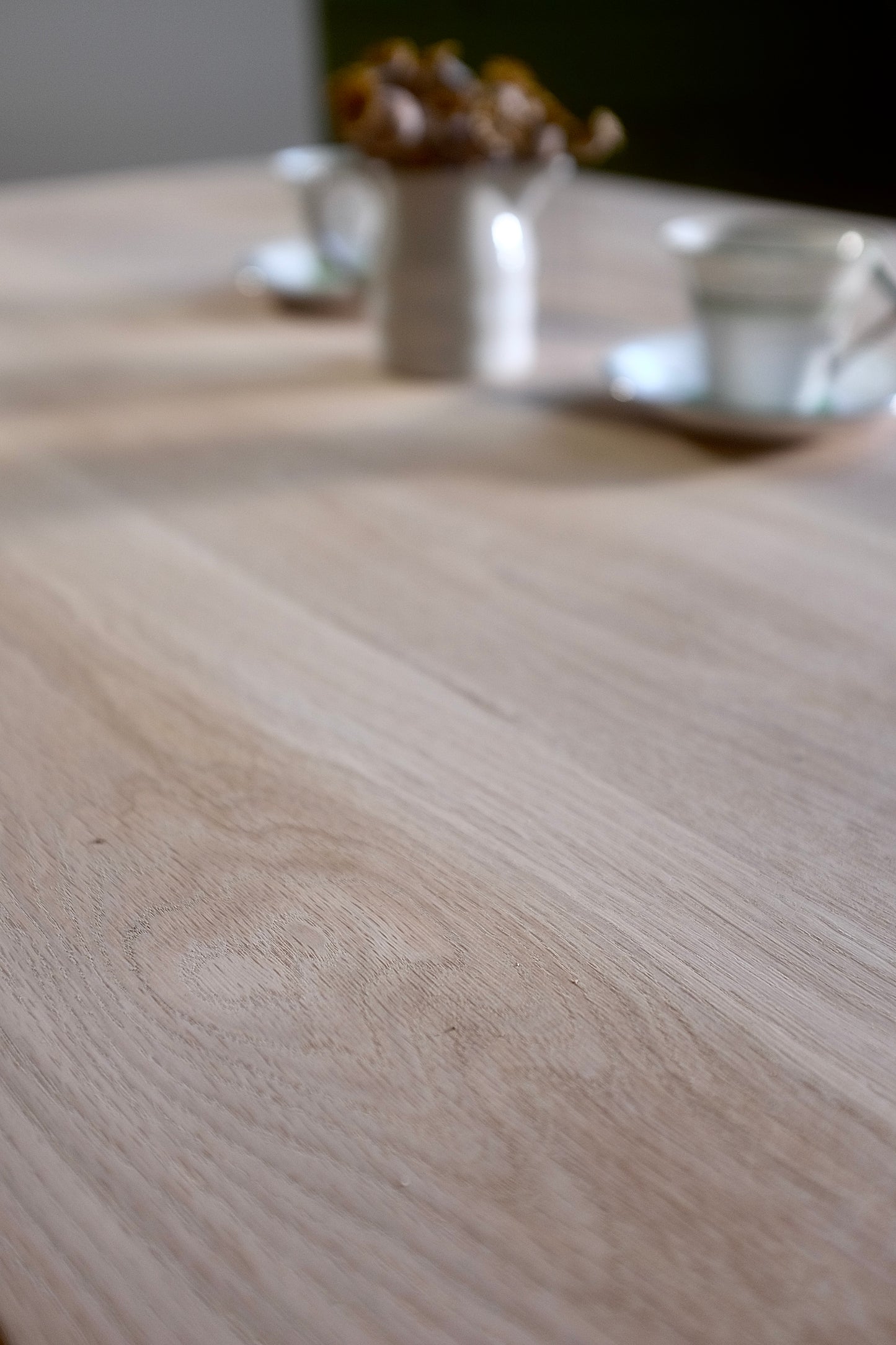 Oak farmhouse kitchen dining table